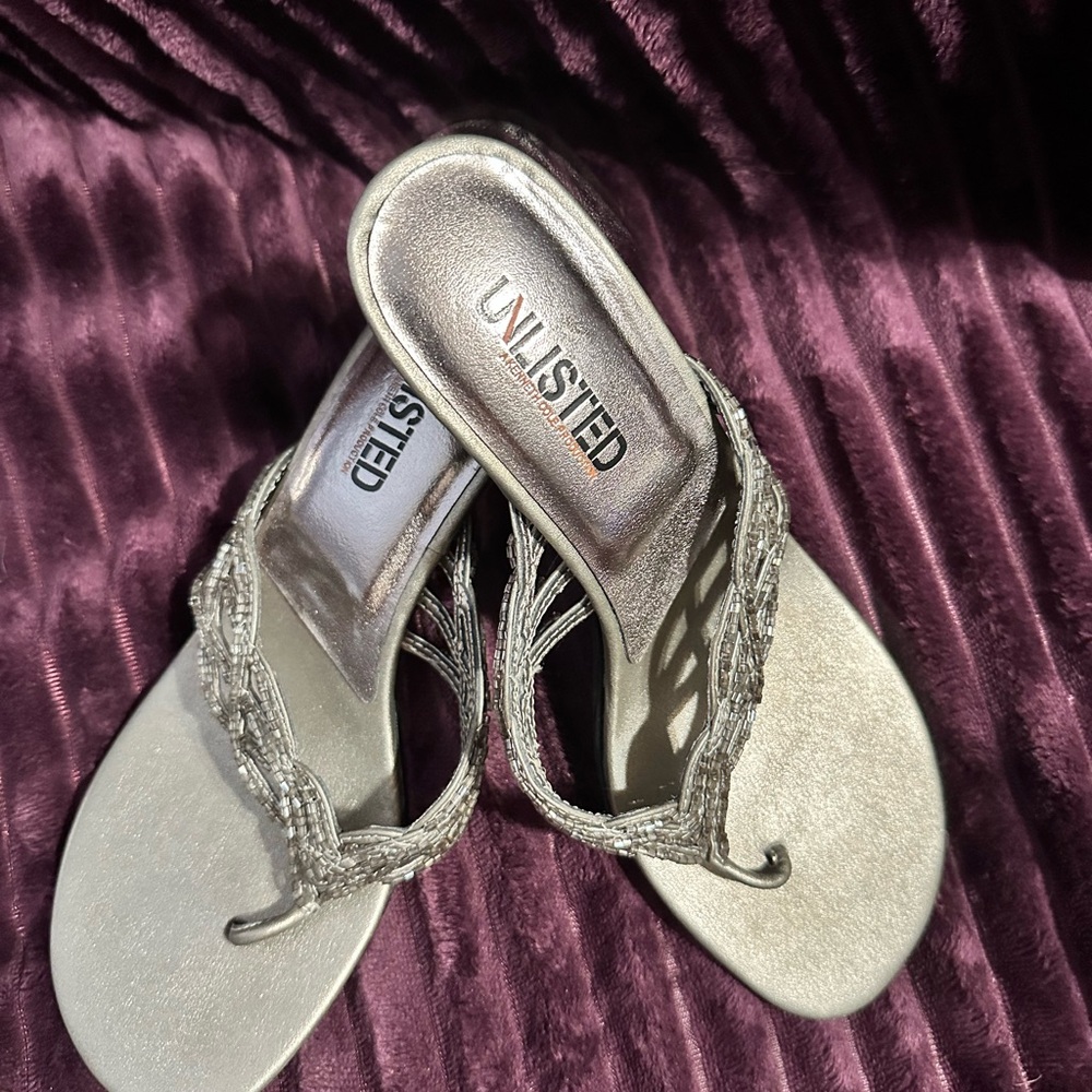 Unlisted Gold Sandals with Braided Straps - Size 6
